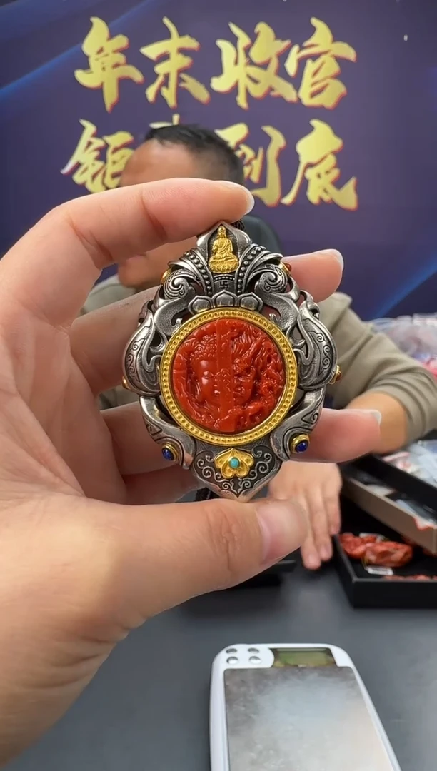 【闪购商品】南红玛瑙雕刻银S925镶嵌163ZB0118产品一个