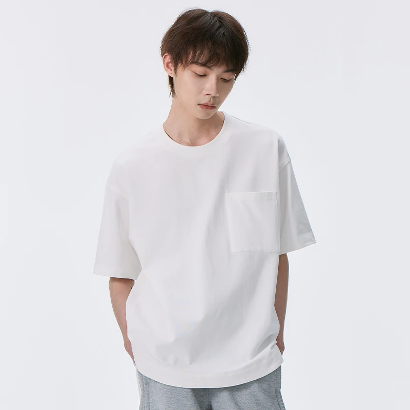 重磅纯棉INS宽松纯棉T恤美式FOG大地色内搭白色短袖男女同款