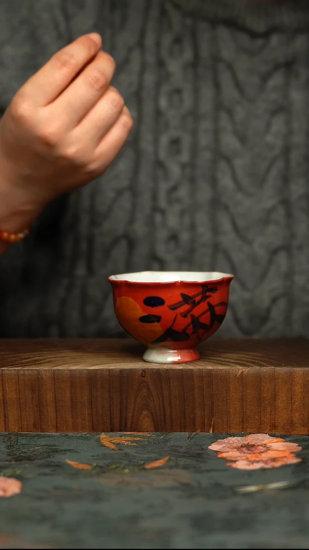 杯釉下彩手工手绘同款陶器