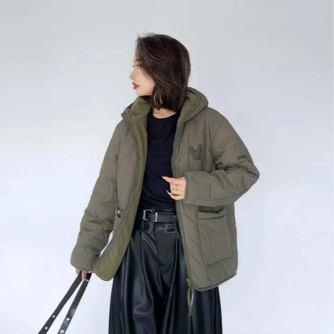 法斗秋冬新款「加绒加厚连帽葫芦格棉服」LW24189男女同款保暖外套