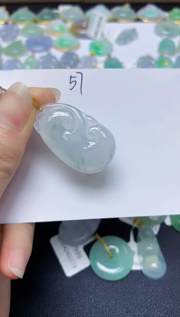 翡翠18K金镶嵌颈饰 天然翡翠A货