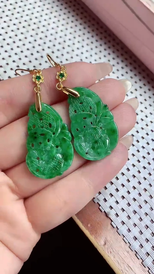 【闪购商品】翡翠耳饰银S925镶嵌耳饰