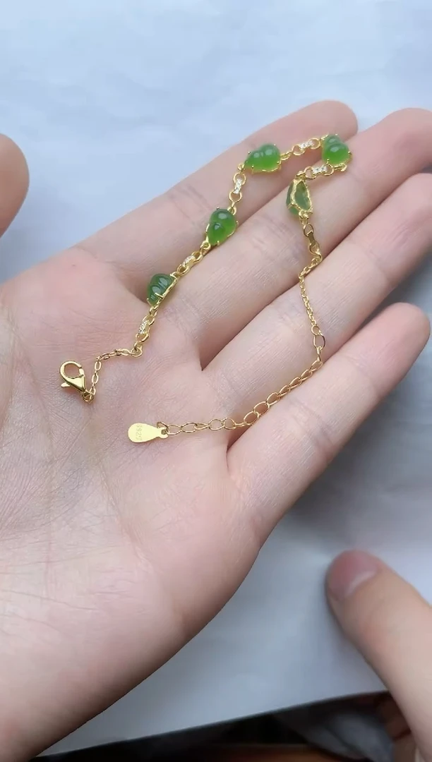 【闪购商品】和田玉手链银S925镶嵌葫芦  kk