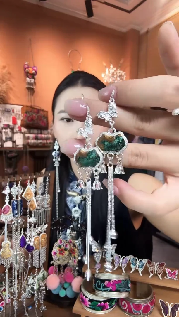 刺绣纯手工民族风耳环