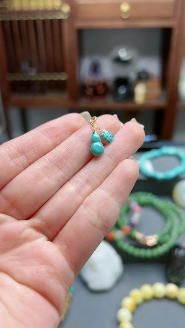 【闪购商品】绿松石挂件18K金镶嵌18k金松石挂件*1 WY赠链