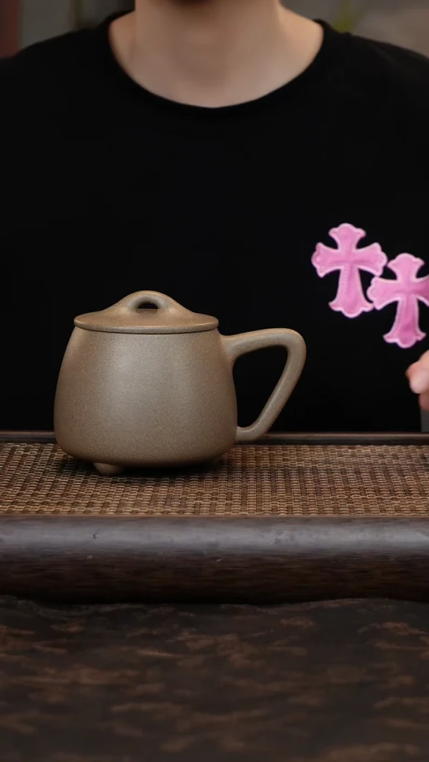 茶杯紫砂青段石瓢