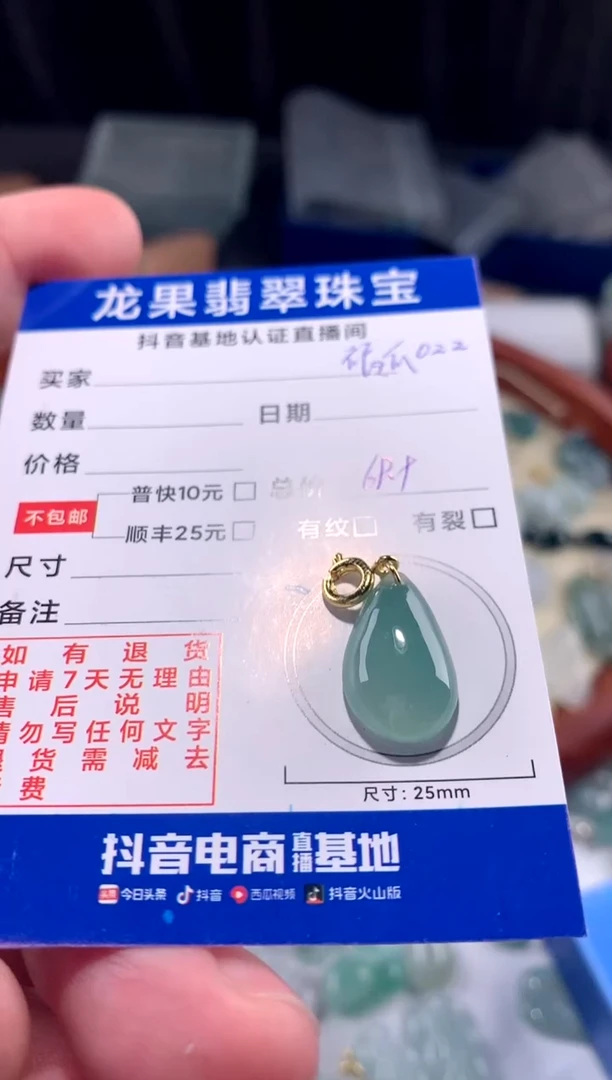 【闪购商品】翡翠颈饰未镶嵌冰胶绿福瓜022