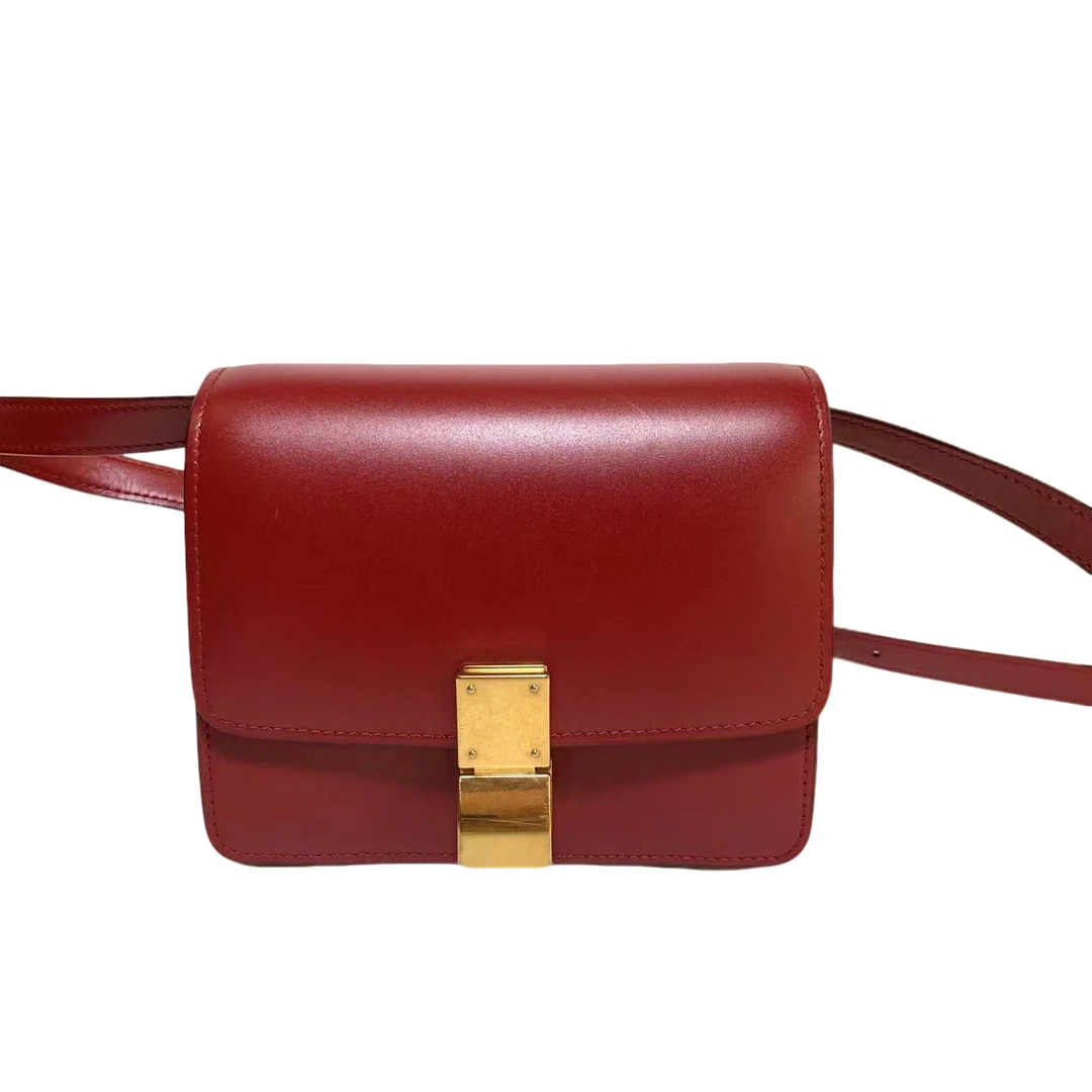 95新 Celine/思琳 Celine/思琳 红色box豆腐斜挎包bwz11145