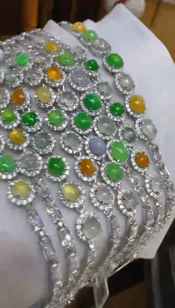 银S925镶嵌手链翡翠多样性团购发一件