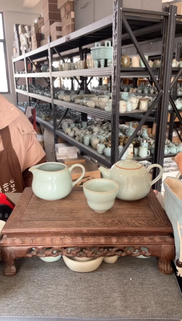 【闪购商品】瓷片天青葫芦杯公道一壶四杯套装