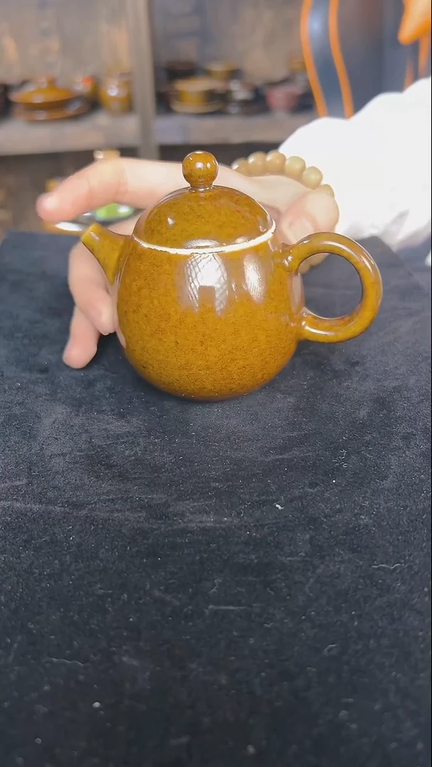 鳝鱼黄色泡茶壶煤窑烧制
