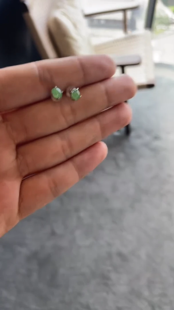 银S925镶嵌翡翠耳饰王****教耳饰多样性发其一CP