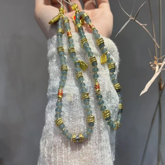 【山玥珠宝】天然翡翠A货 设计款长串手机挂包挂（多样性发货1件）