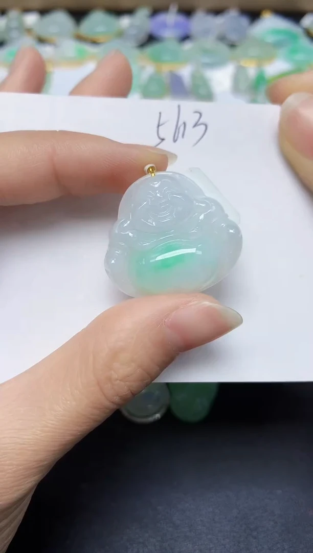 翡翠18K金镶嵌颈饰 天然翡翠A货