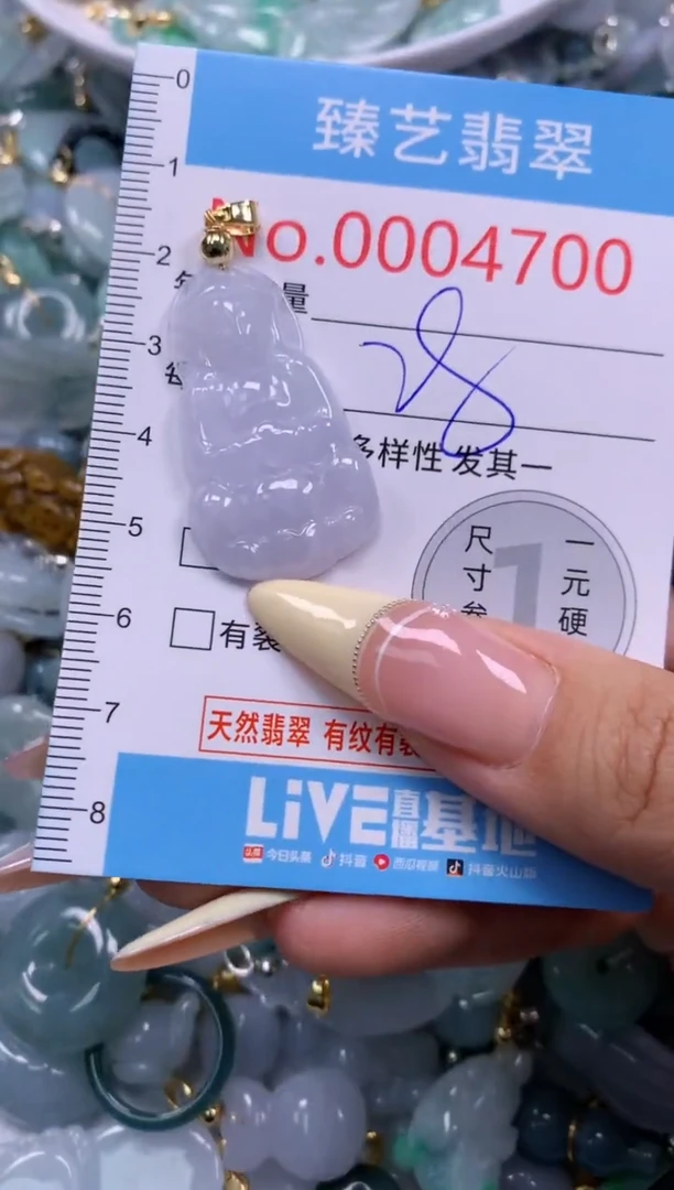 翡翠未镶嵌颈饰含绳0004700