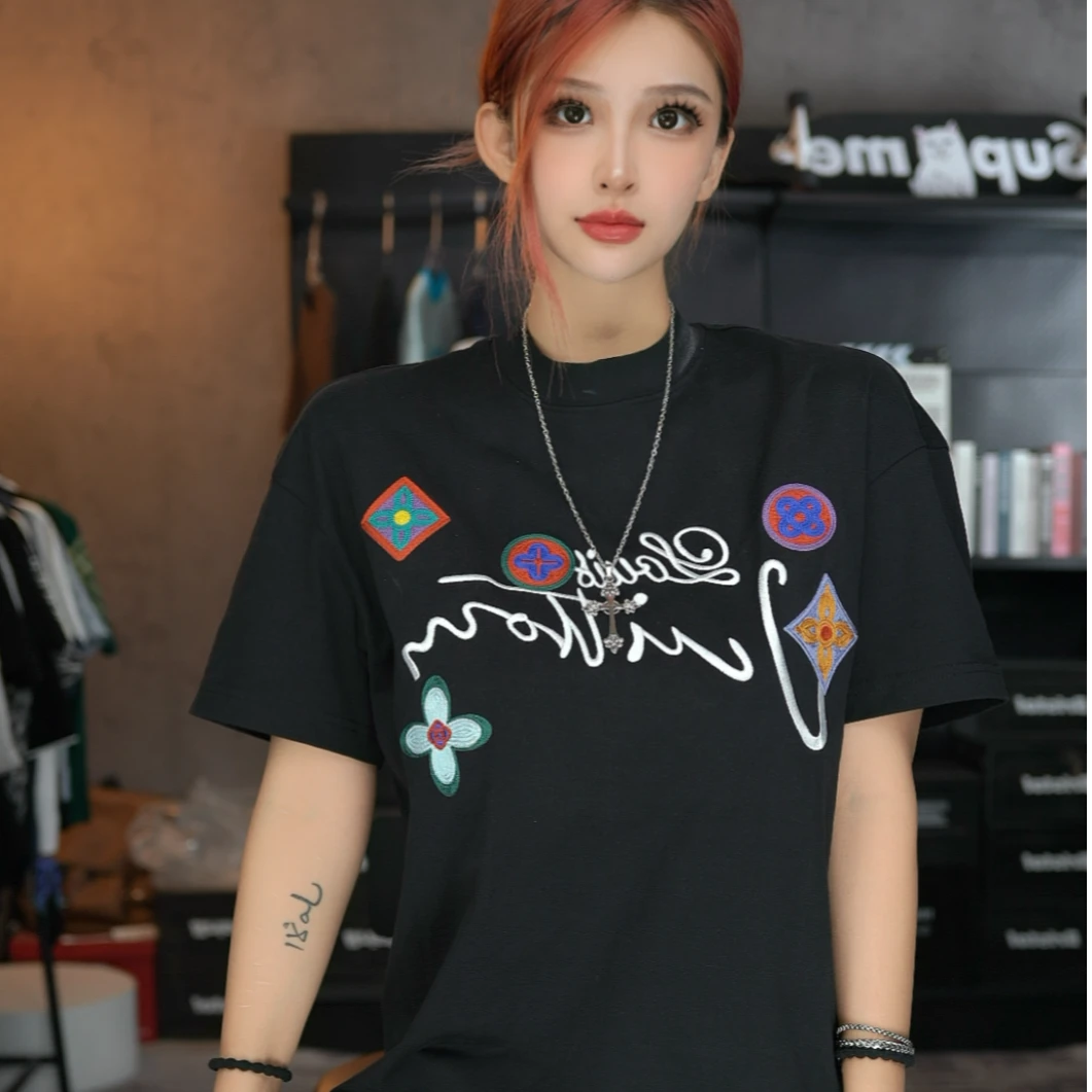 【阿奎高定】2025春夏季新款男士休闲情侣宽松百搭短袖H15