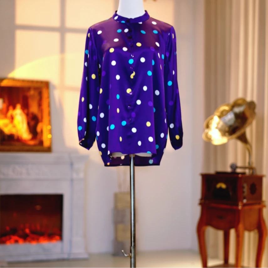 桑蚕丝高定时尚气质减龄上衣 250077