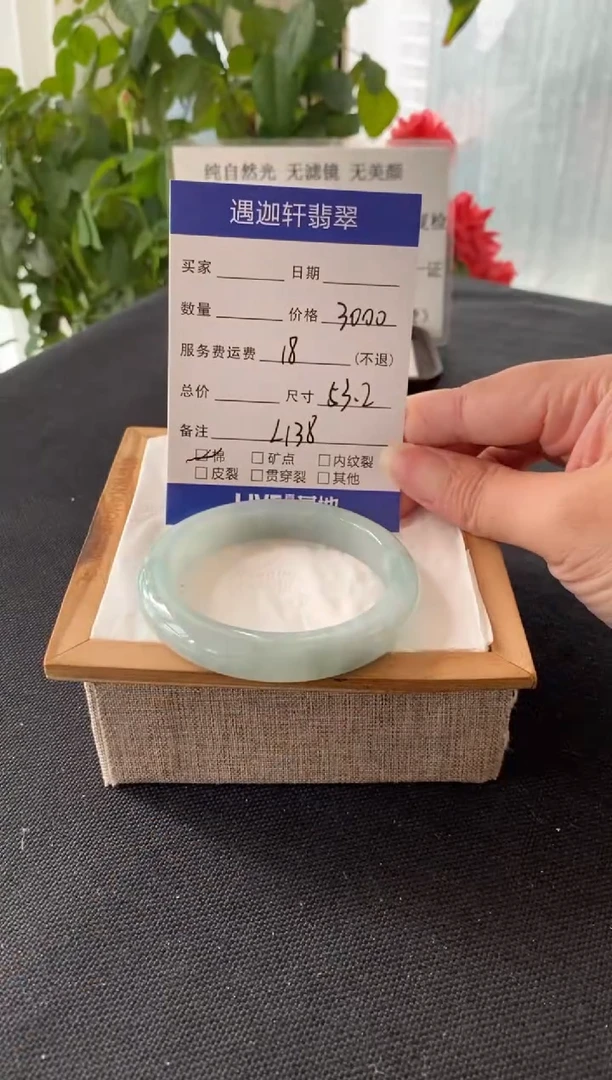 未镶嵌手镯翡翠53.5圈口 L138编码