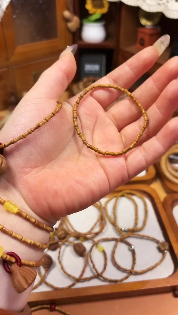 吊坠桃核单圈   竹节手串  备注手围