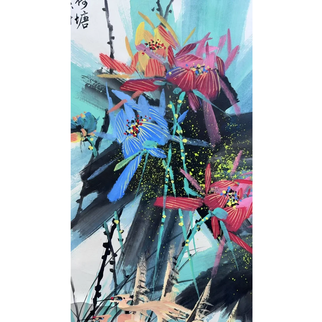 黄老款 花鸟立轴 102 50 4.5平尺