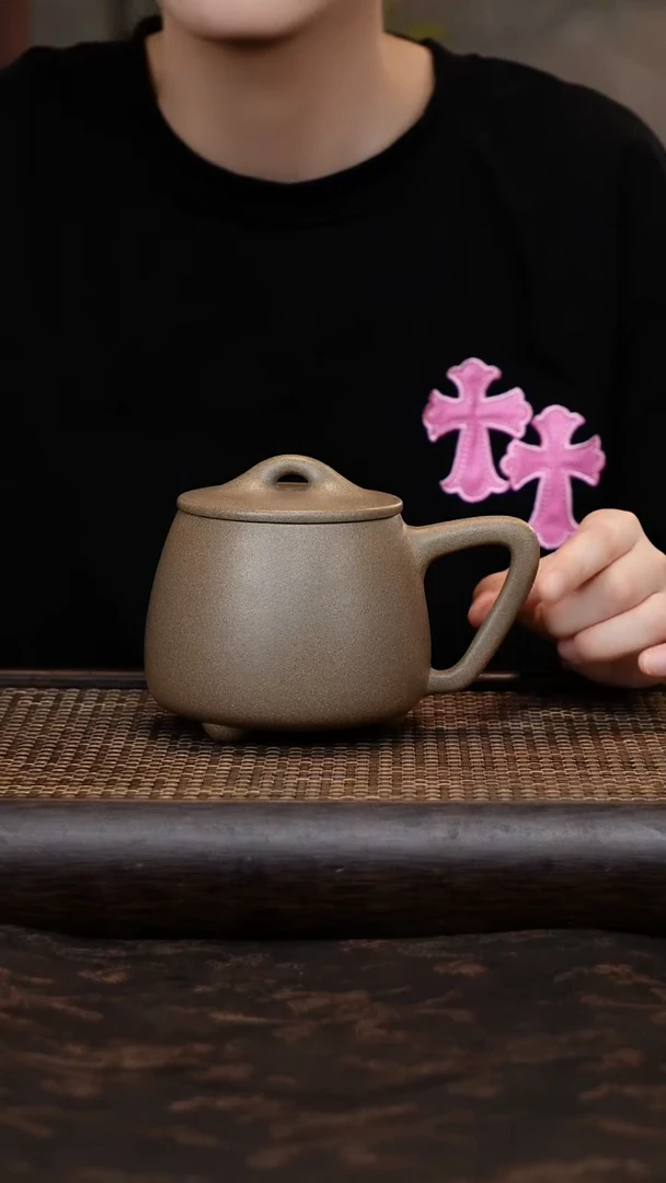 茶杯紫砂青段石瓢