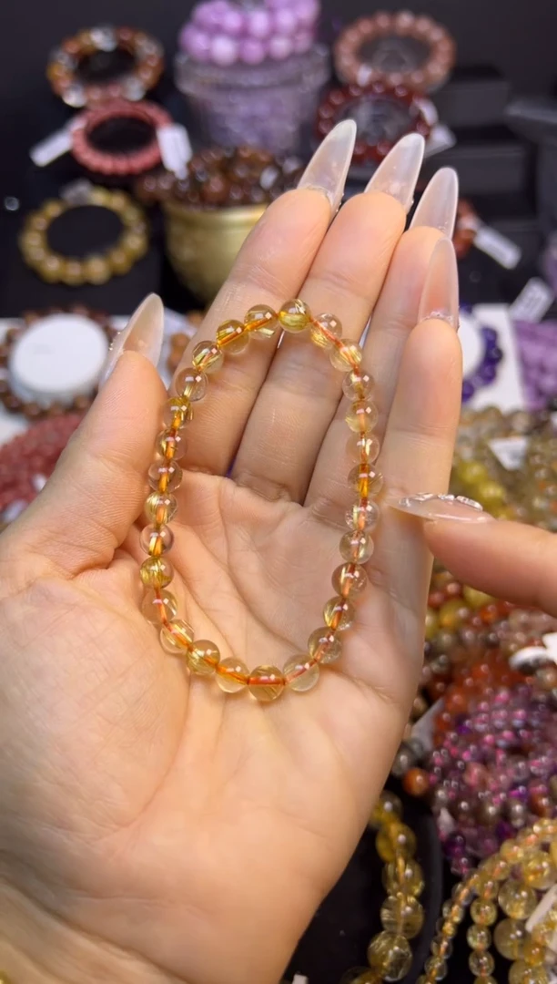 未镶嵌手串水晶金发晶6.8mm