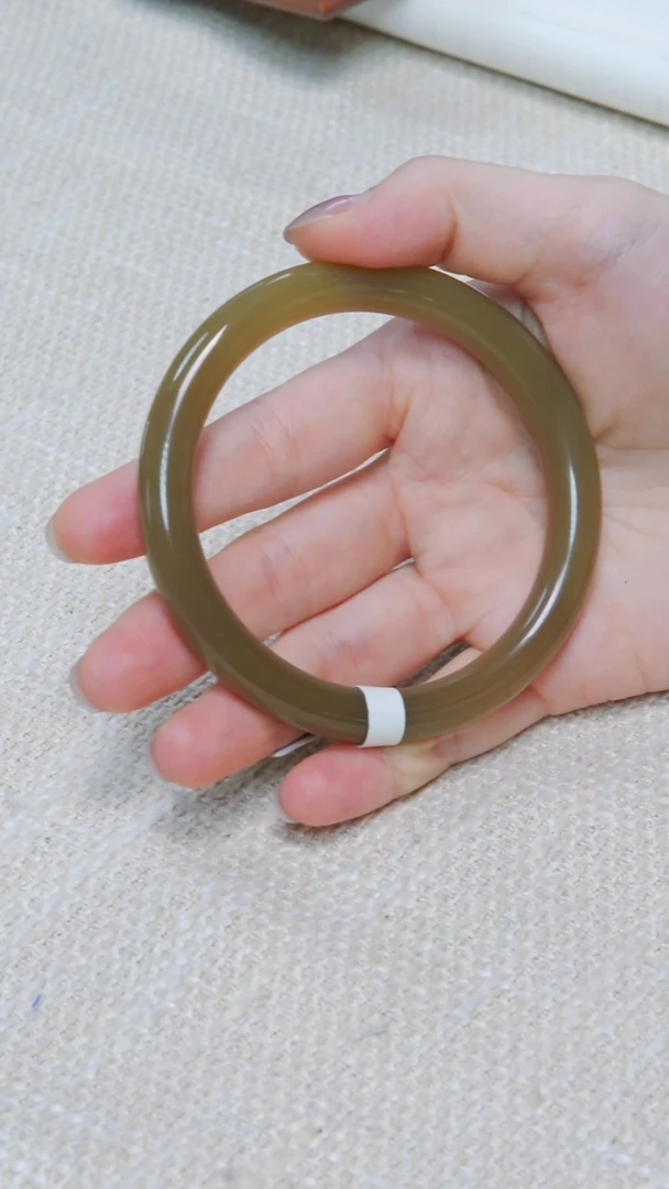 和田玉手镯未镶嵌58圈口且末糖满糖