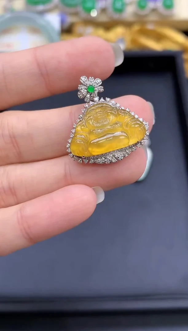 颈饰18K金镶嵌翡翠559-中国好珍宝