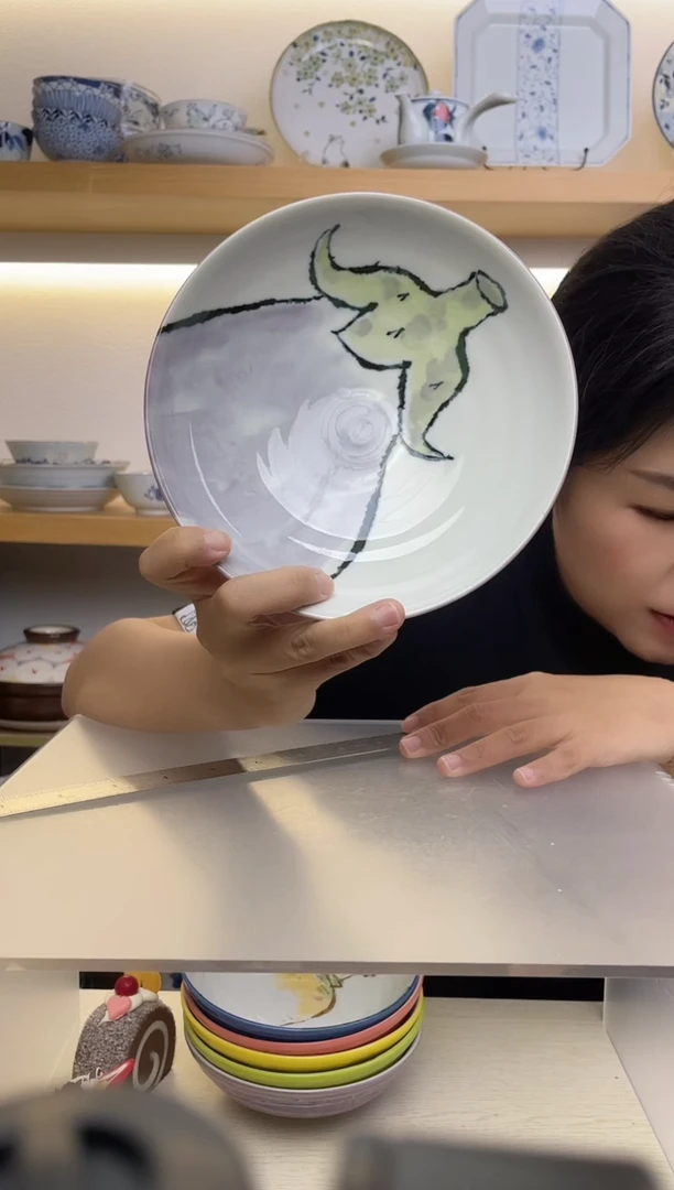 瓷片紫茄子7.1英寸盘