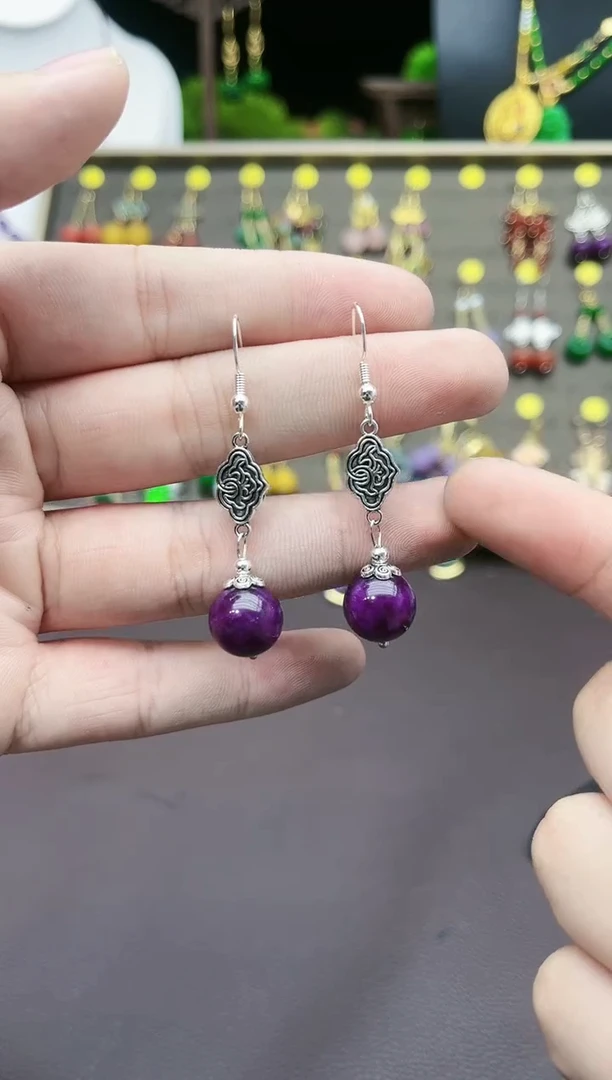 【闪购商品】玛瑙/玉髓耳钉银S925镶嵌202000