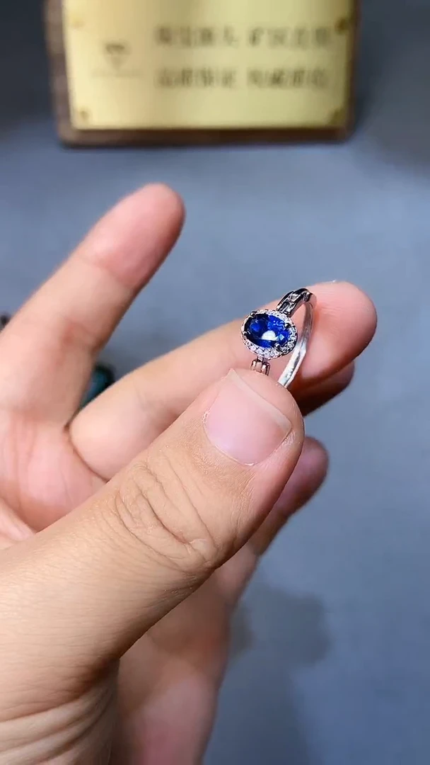 【闪购商品】蓝宝石戒指银S925镶嵌354