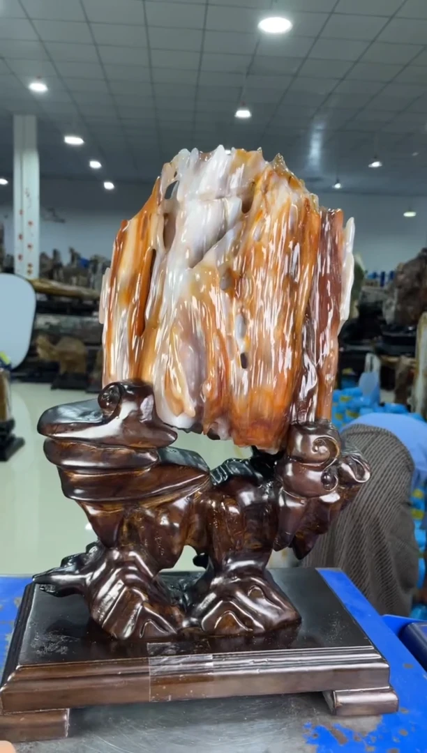 【闪购商品】硅化玉摆件未镶嵌42