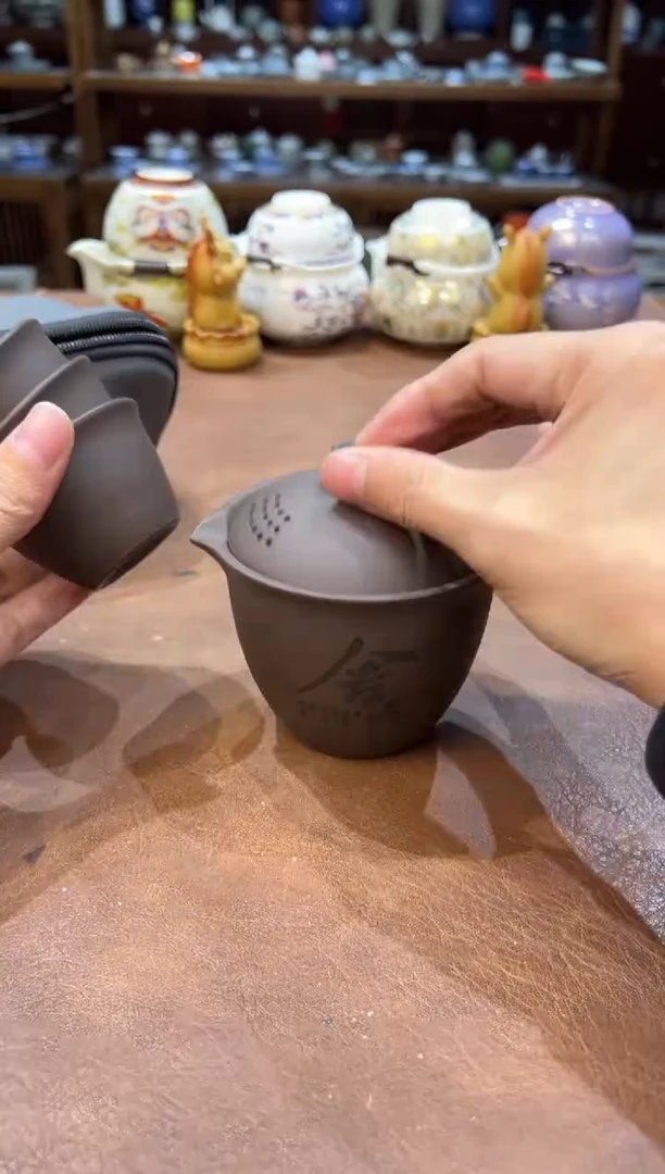 真的很便宜超好看会开片的旅行茶具