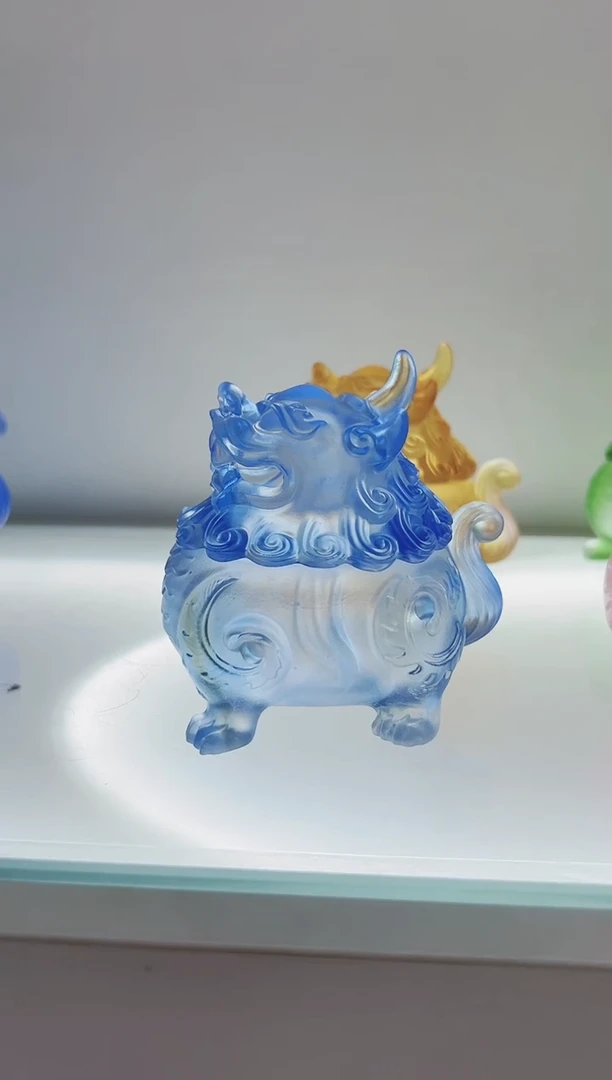 手工艺品琉璃古法琉璃小号狻猊香炉