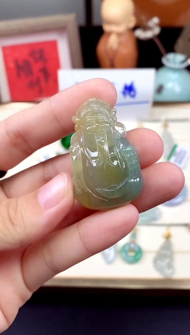 吊坠(不含链)未镶嵌翡翠财神@@CMT