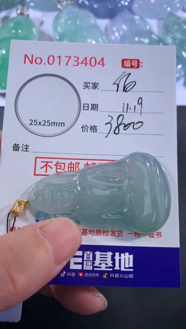 颈饰18K金镶嵌翡翠老**a！