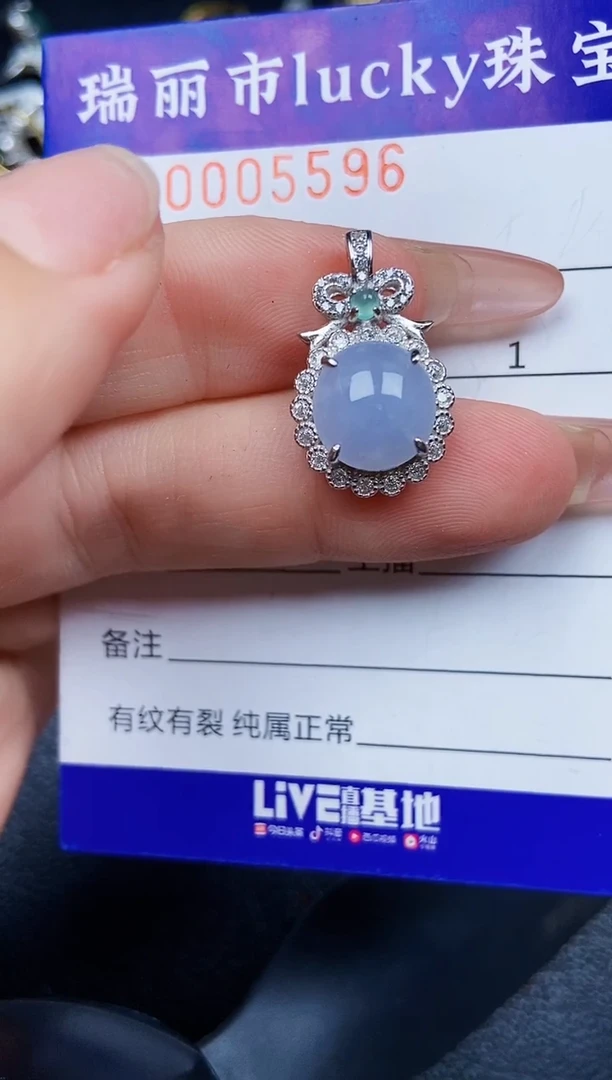 翡翠银S925镶嵌颈饰5596