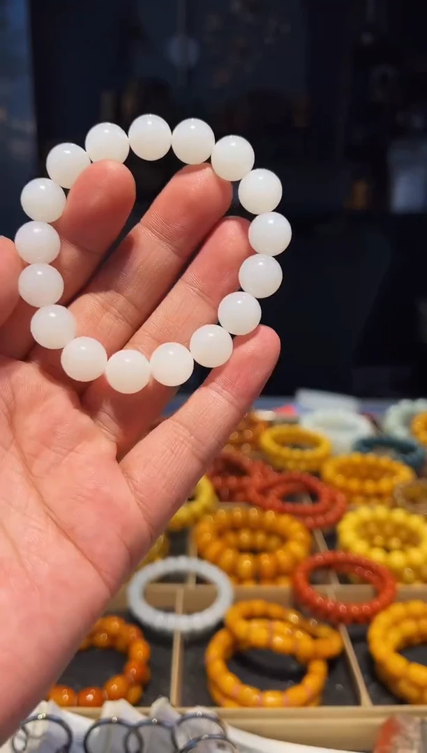 未镶嵌手串和田玉12+单圈