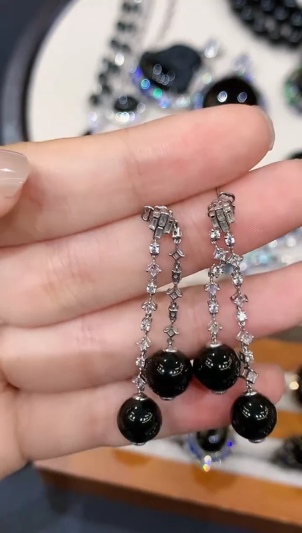 翡翠18K金镶嵌耳饰GJ多样性发其一