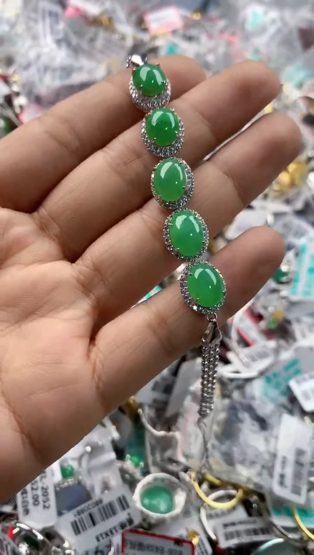 银S925镶嵌戒指翡翠555----7
