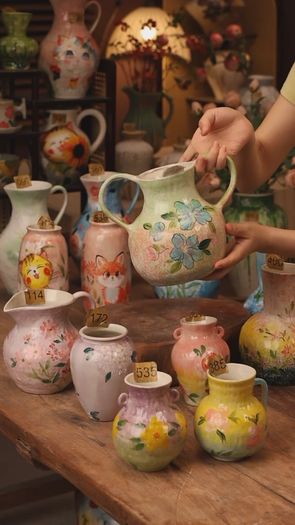陶瓷景德镇设计师手作花器摆件侘寂风494