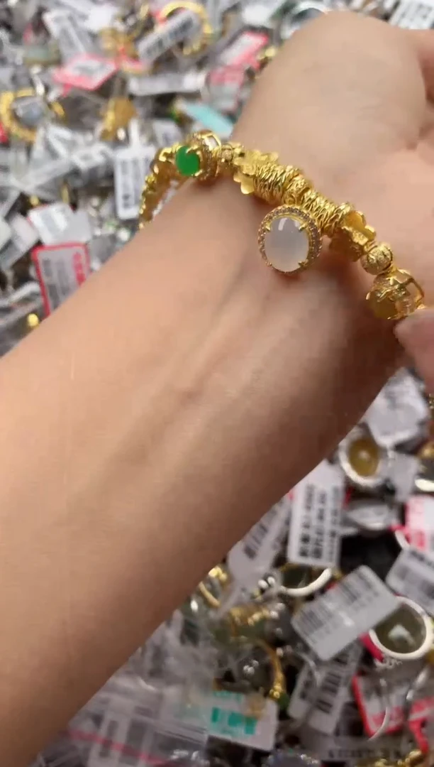 银S925镶嵌戒指翡翠4444----2