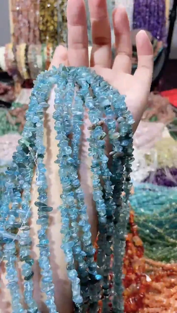 未镶嵌珠宝半成品水晶大蓝磷灰