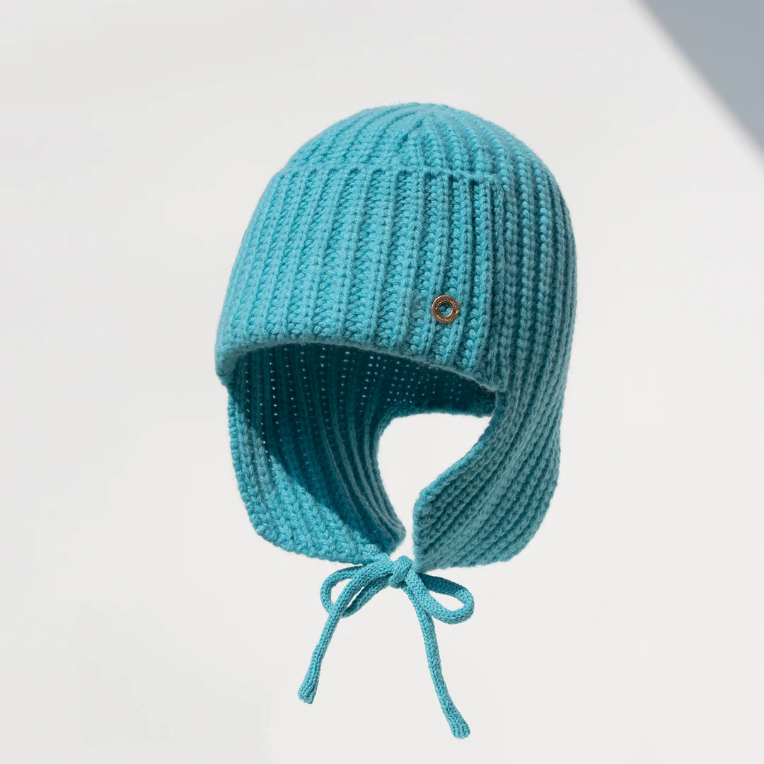 疯帽子 百搭时尚纯羊毛巴拉克拉法帽女秋冬季纯色保暖护耳帽子25