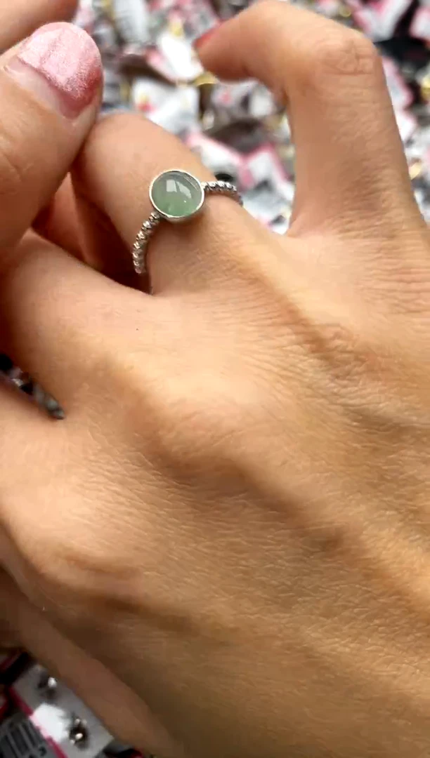 【闪购商品】翡翠戒指银S925镶嵌44444444    4