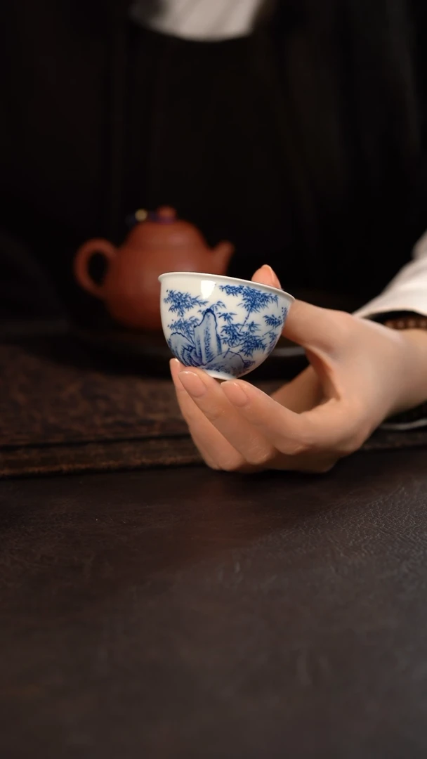 【闪购商品】杯HLX陶瓷灵石竹子小鸡心杯 随机