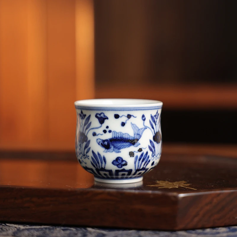 【非遗甄选】墨舍柴窑春风鱼藻一口杯（moshe601）