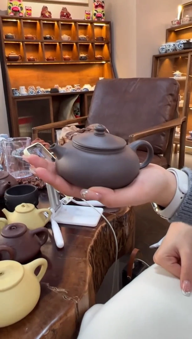 【闪购商品】紫砂茶壶【头哥手工壶】寒江天青泥
