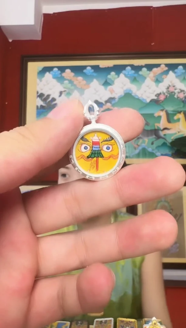 吊坠C宝-热贡纯手绘唐卡多多