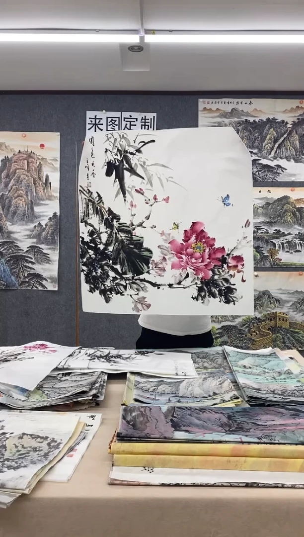 国画福利！沈泳江手绘 四尺斗方68*68cm